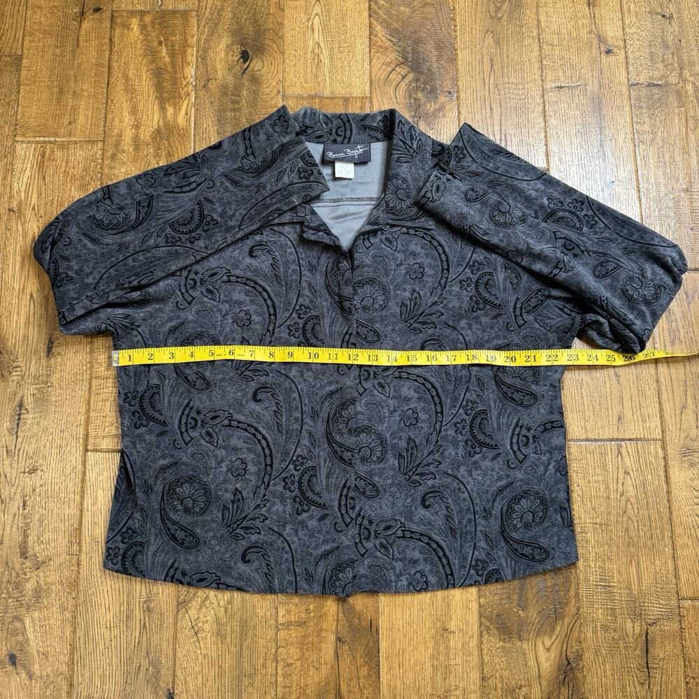 Bonnie Boynton Women's Suit Skirt Size L/XL Grey Black Paisley Print Vintage - Picture 11 of 14